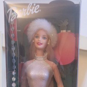 2001 Barbie Doll Holiday Excitement Blonde White Dress Mattel Bracelet For You